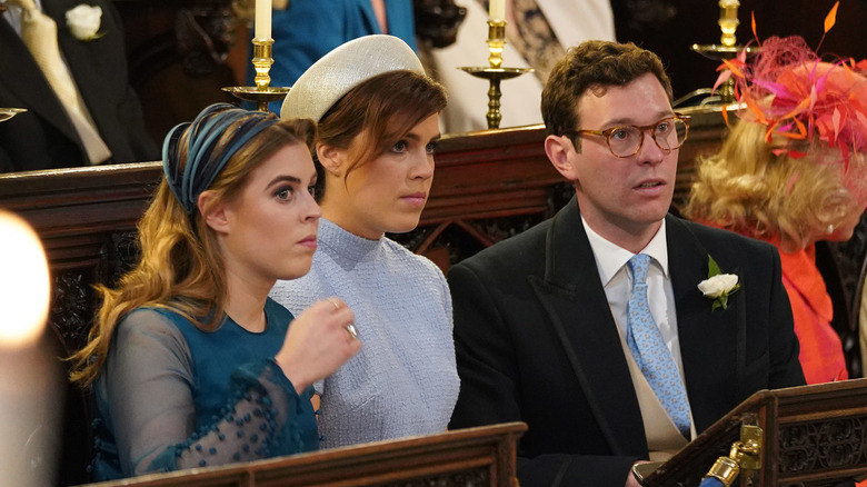 Princess Beatrice, Princess Eugenie, and Jack Brooksbank