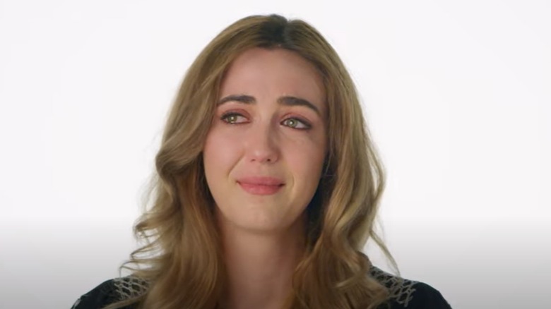 Madeline Zima crying in a promotional video