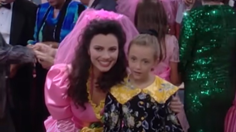 Fran Drescher and Madeline Zima acting on The Nanny