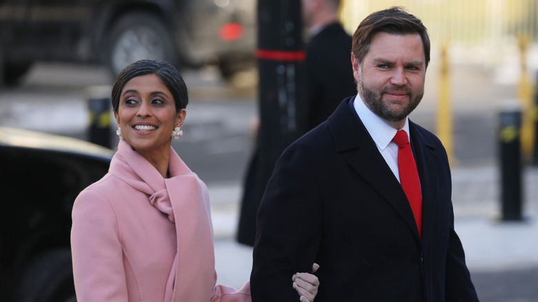 Usha Vance and J.D. Vance at the 2025 Presidential Inauguration