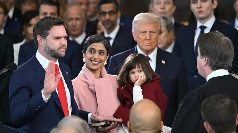 Usha Vance and J.D. Vance at the 2025 Presidential Inauguration