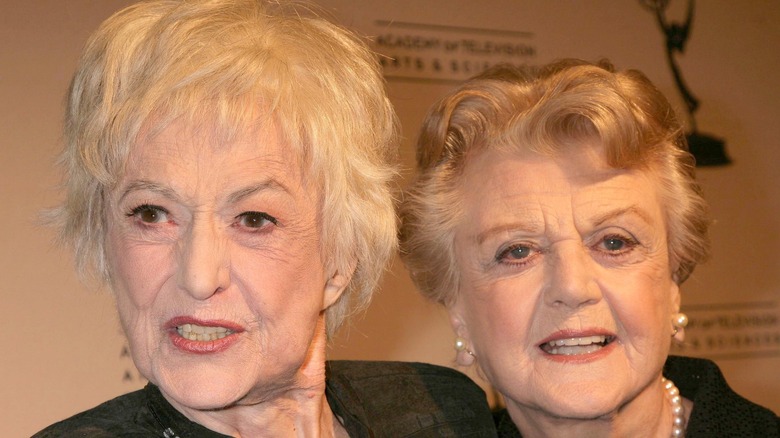 Angela Lansbury and Bea Arthur posing 