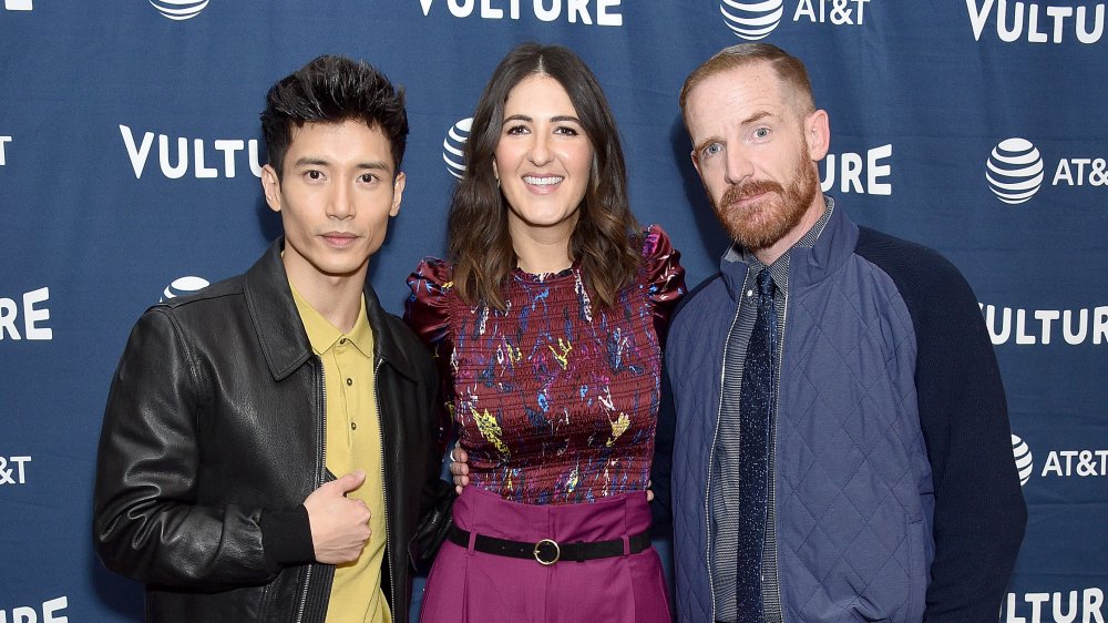 Manny at a panel with his co-stars 