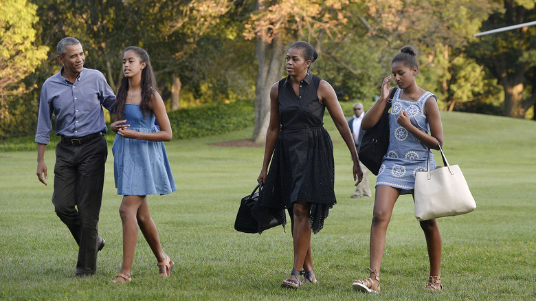 The Obamas taking a walk