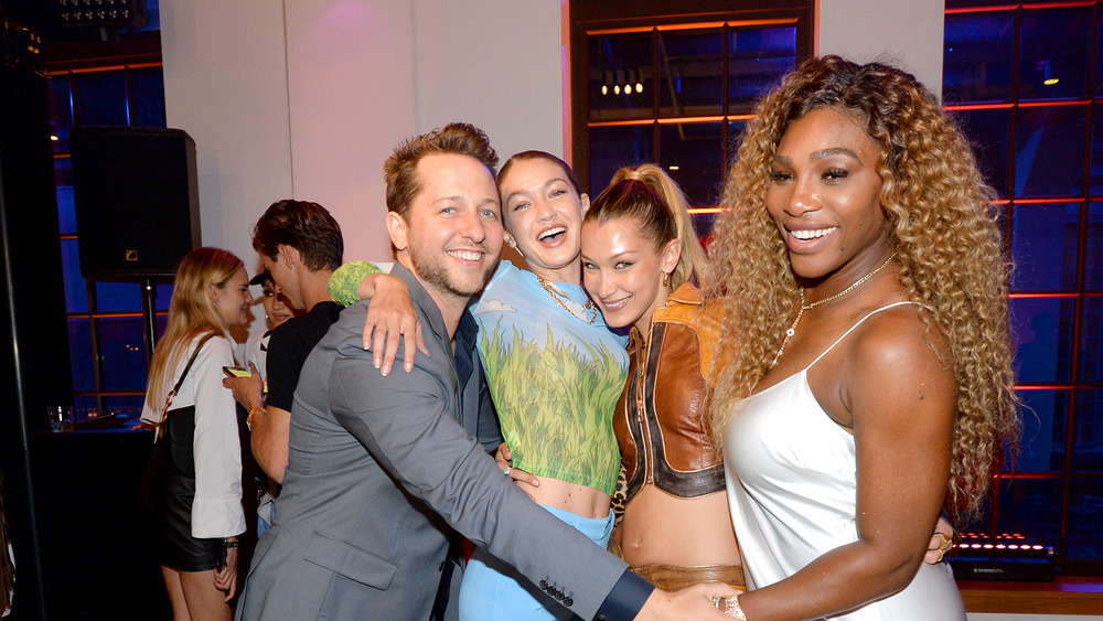 Derek Blasberg, Gigi Hadid, Bella Hadid, and Serena Williams celebrate the launch of YouTube.com/Fashion on September 09, 2019 in New York City.