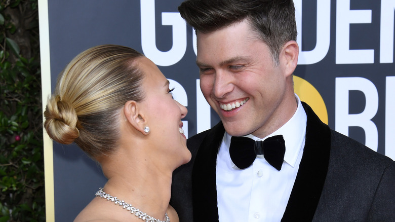 Scarlett Johansson shows off her bun at the Golden Globes.