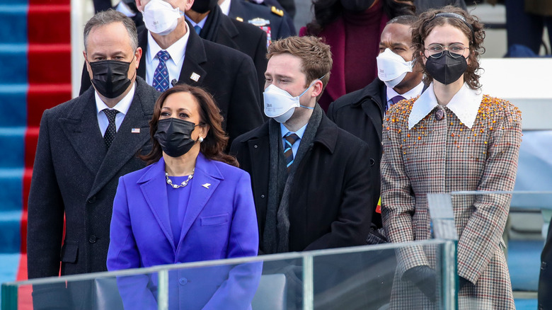 Kamala Harris and the Emhoffs at the inauguration