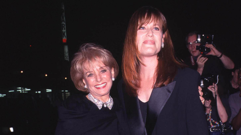 Barbara Walters and daughter Jackie posing