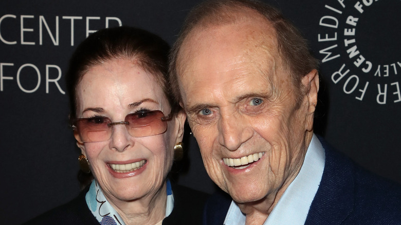 Bob Newhart smiling with wife Ginny