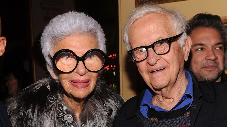 Iris and Carl Apfel smiling in 2012