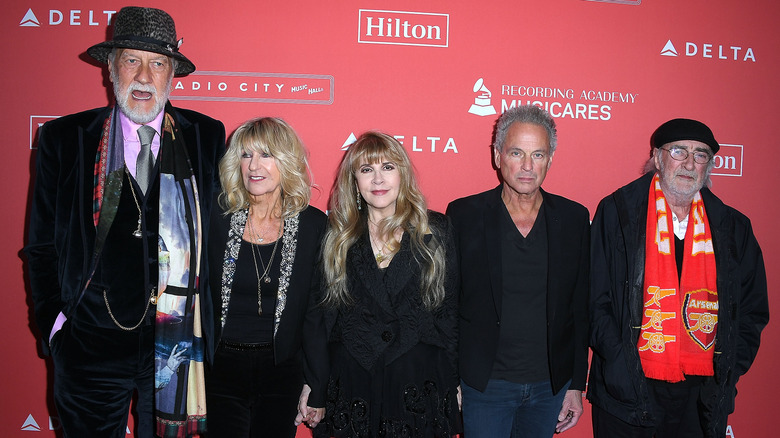 Fleetwood Mac band posing on red carpet