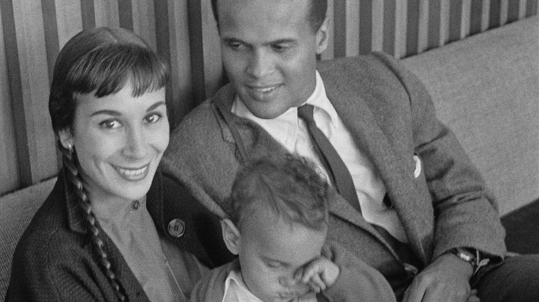 Harry Belafonte, Julie Robinson, and son