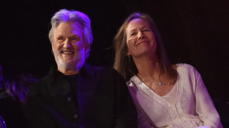 Kris Kristofferson and Lisa Meyers smile