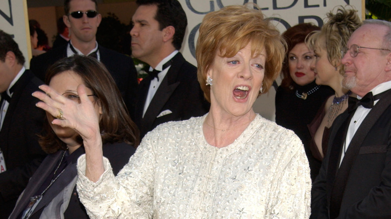 Maggie Smith gesturing