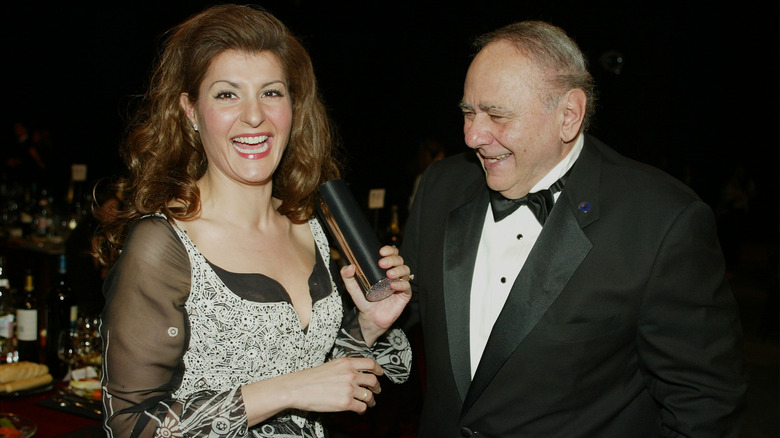 Michael Constantine and Nia Vardalos