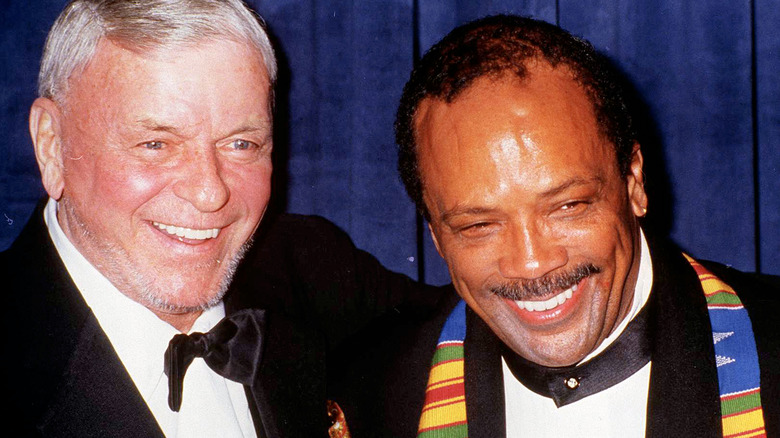 Quincy Jones and Frank Sinatra smiling