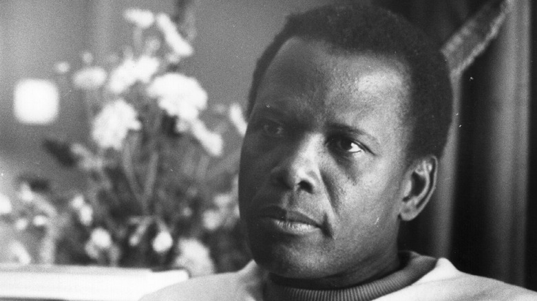 Sidney Poitier in the '70s black and white