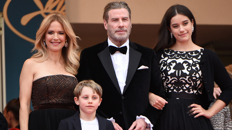 John Travolta, Kelly Preston, and their chidlren Ella and Benjamin