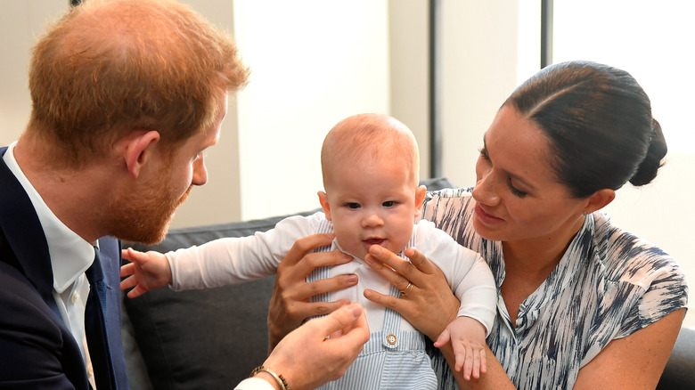 Harry and Meghan with Archie