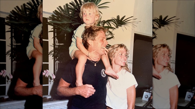 Ryan O'Neal, Farrah Fawcett, and their son Redmond