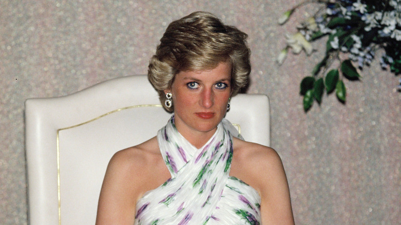 Princess Diana at a banquet in 1990. 