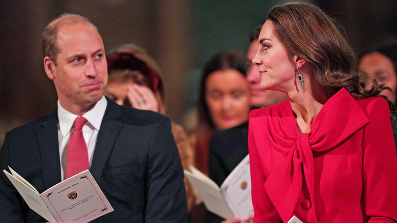 William, Prince of Wales and Catherine, Princess of Wales at the 2021 Christmas carol concert