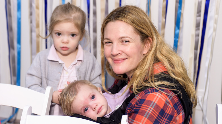 Drew Barrymore with daughters Olive and Frankie