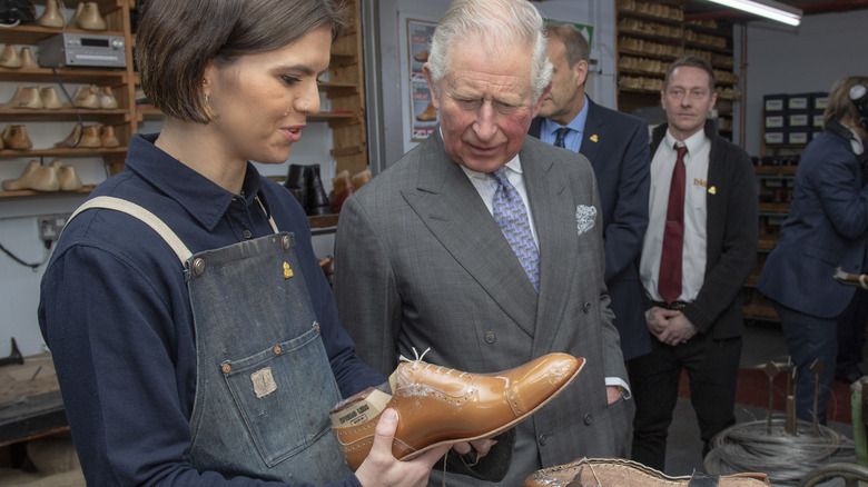 Charles at shoe factory