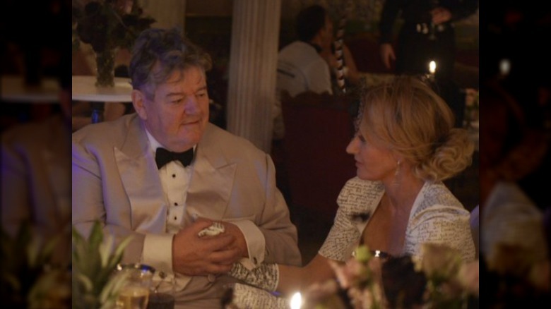 Robbie Coltrane and J.K. Rowling at event