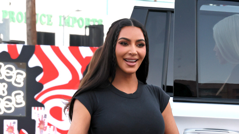 Kim Kardashian smiling