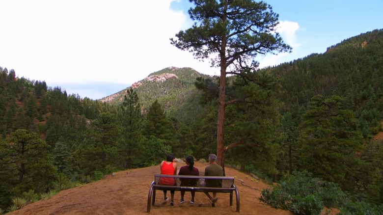 HGTV throuple on bench