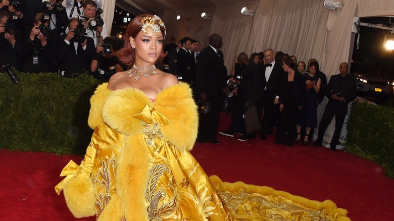 Rihanna walking Met Gala carpet