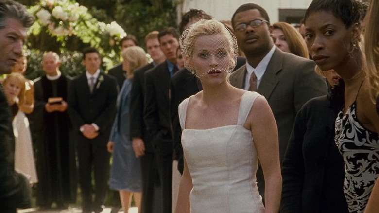 Melanie Smooter wearing a wedding dress