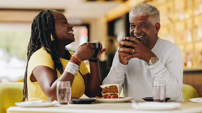 couple laughing together