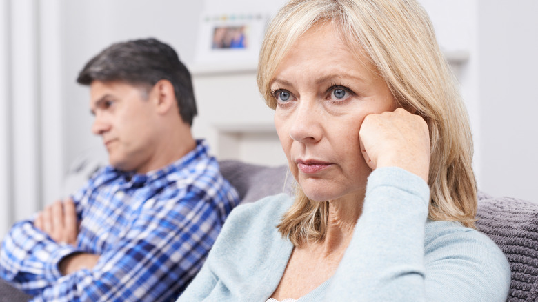 Older couple upset with each other