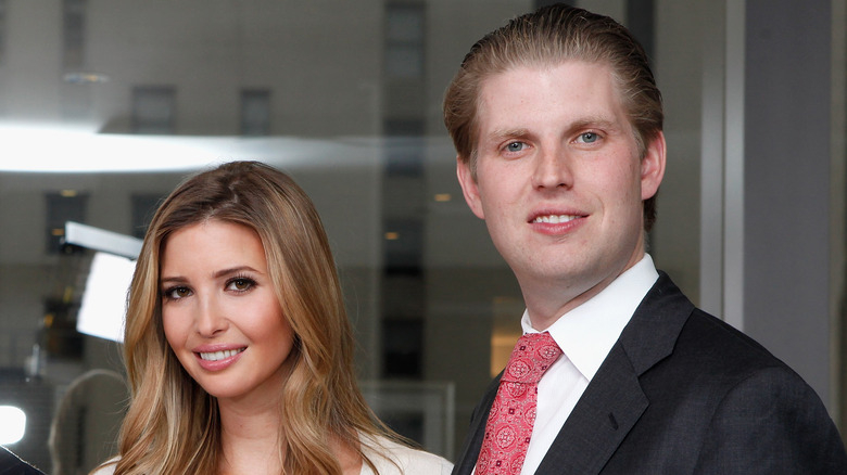 Don Jr., Ivanka, and Eric Trump pose together