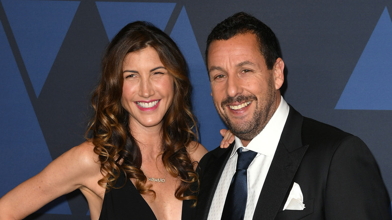 Jackie posing with Adam Sandler