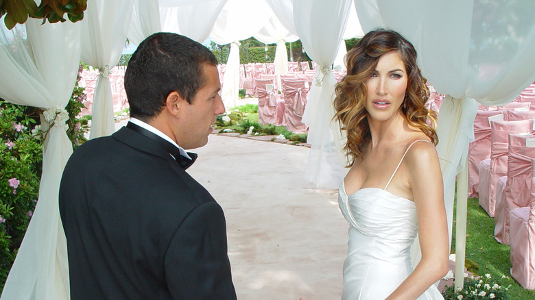 Jackie and Adam Sandler at their wedding