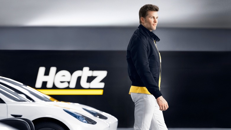 Tom Brady in the Hertz Tesla commercial