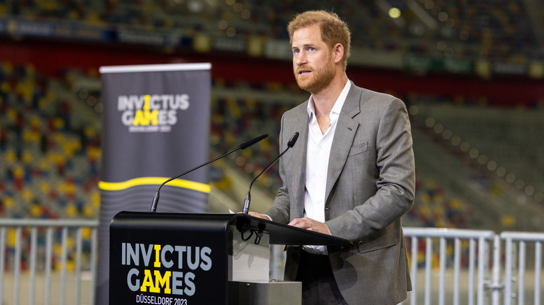 Prince Harry speaking at Invictus event