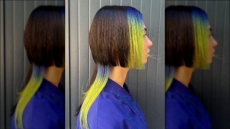 woman with multicolored jellyfish hair