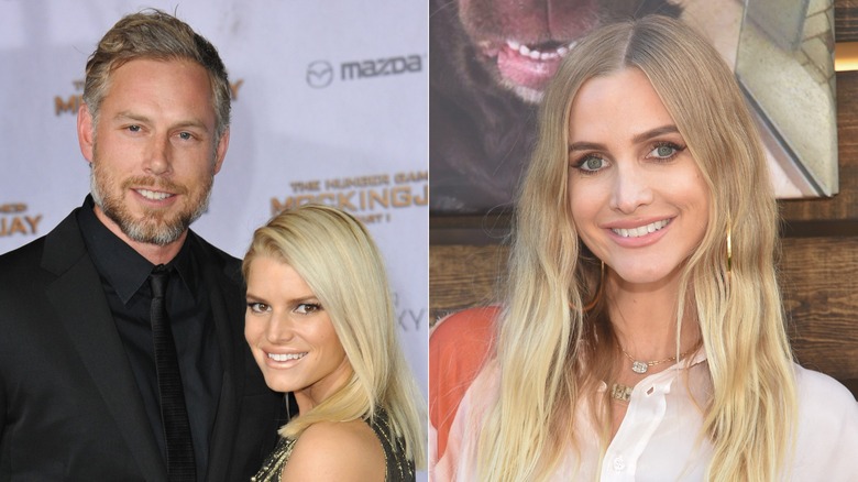 Eric Johnson, Jessica Simpson, and Ashlee Simpson smile for the camera