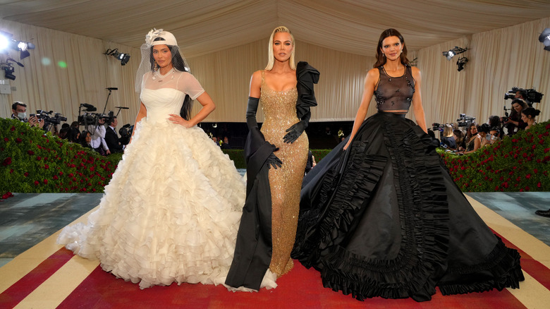 Kylie Jenner, Kendall Jenner and Khloe Kardashian at the 2022 Met Gala