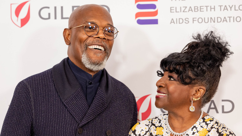 Samuel L. Jackson and LaTanya Richardson Jackson smiling