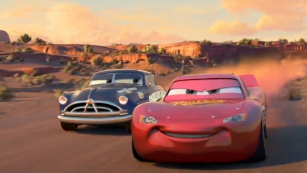 Doc Hudson and Lightning McQueen in Cars