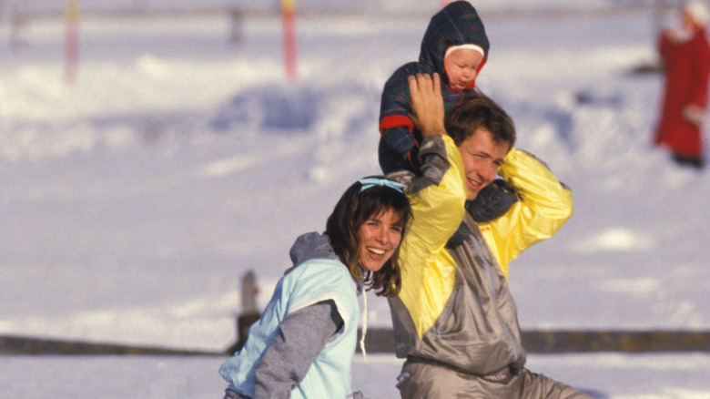 A young Andrea Casiraghi with Princess Caroline and Stefano Casiraghi