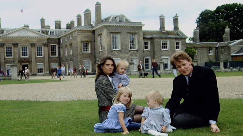 Victoria Aitken with Charles Spencer and her children at Althorp House