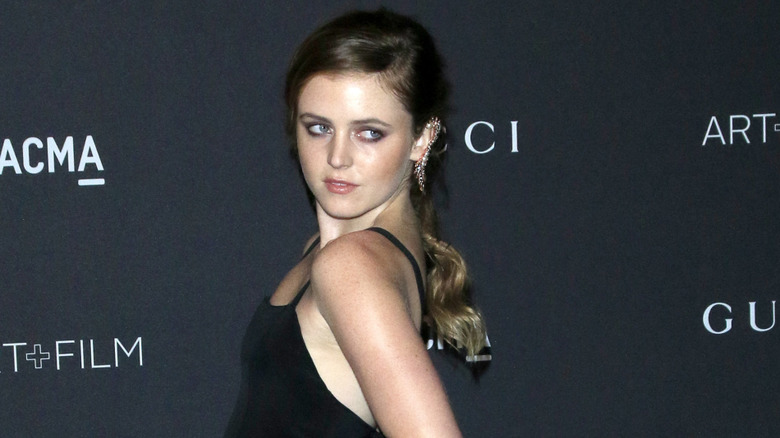 Lorraine Nicholson poses in a black dress at the LACMA Art+Film Festival