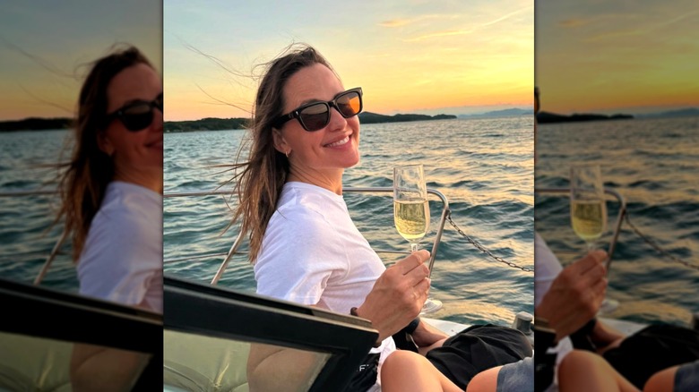 Jennifer Garner on a boat