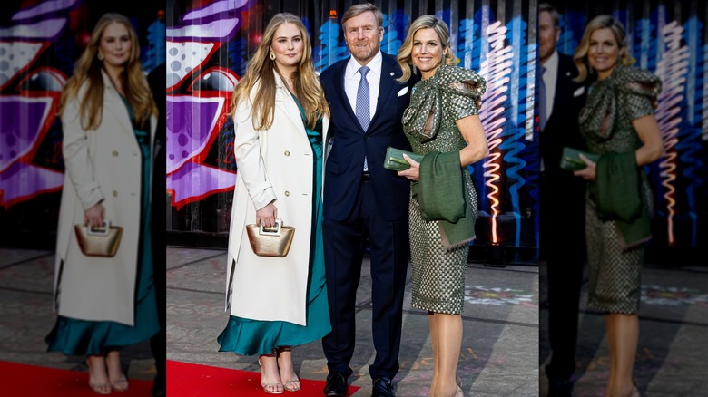 Princess Catharina-Amalia posing with her parents